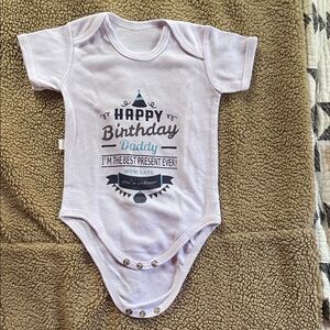 Happy Birthday Daddy Baby Onesie - White